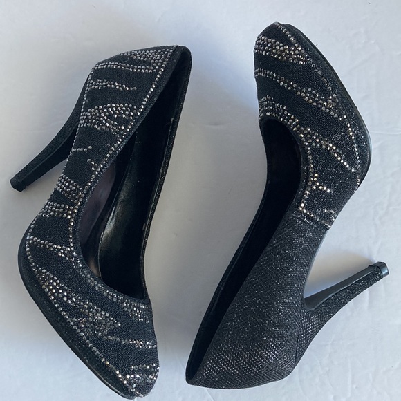 Bonnibel Sparkly Black Heels Size 6 - Picture 1 of 14